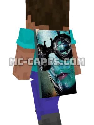 Abe Sapien Minecraft cape worn on a player