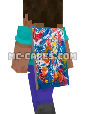 Abstract Acrylic Minecraft cape worn on a player