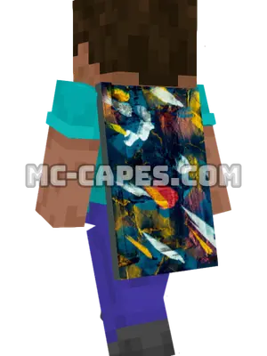 Abstract Expressionism Minecraft cape worn on a player