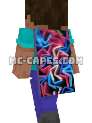 Abstract Neon Minecraft cape worn on a player