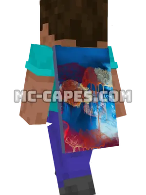 Abstract Painting Minecraft cape worn on a player