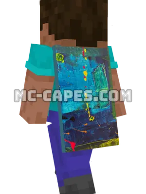 Abstract Painting Minecraft cape worn on a player