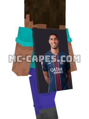Achraf Hakimi Minecraft cape worn on a player