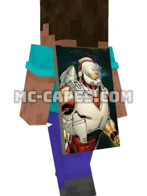 Adam Strange Minecraft cape worn on a player