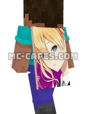 Ai Hayasaka Minecraft cape worn on a player