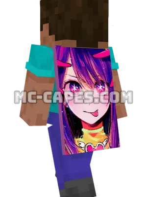 Ai Hoshino Minecraft cape worn on a player