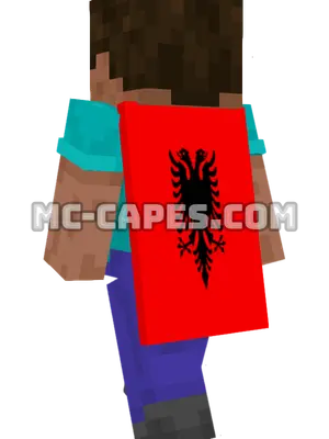 Albania Flag Minecraft cape worn on a player