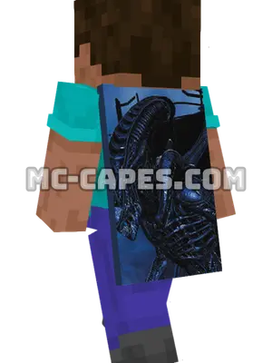 Alien Minecraft cape worn on a player