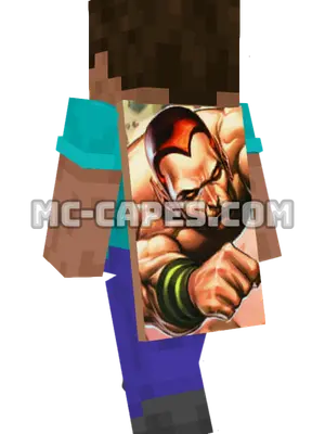 Amazo Minecraft cape worn on a player
