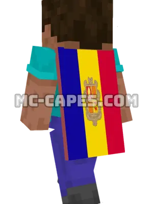 Andorra Flag Minecraft cape worn on a player