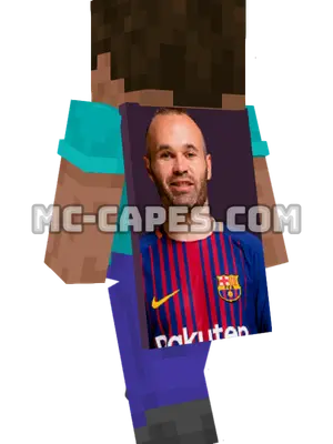 Andres Iniesta Minecraft cape worn on a player