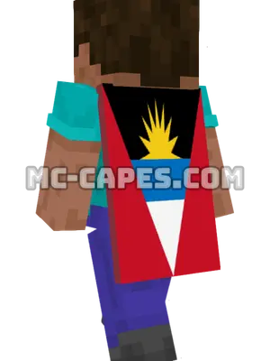 Antigua and Barbuda Flag Minecraft cape worn on a player