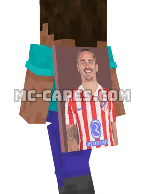 Antoine Griezmann Minecraft cape worn on a player