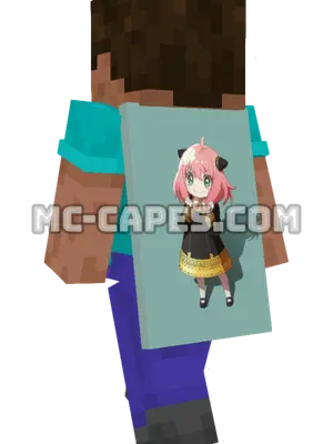 Anya Forger School Uniform Minecraft cape worn on a player