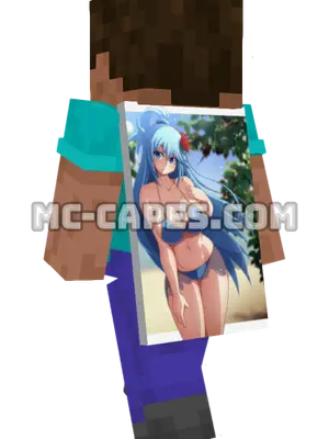Aqua Bikini Minecraft cape worn on a player