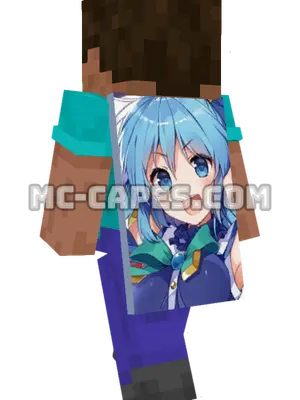 Aqua Minecraft cape worn on a player