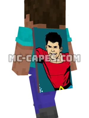 Aqualad Minecraft cape worn on a player