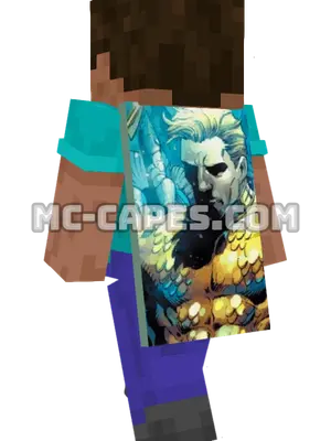 Aquaman Minecraft cape worn on a player