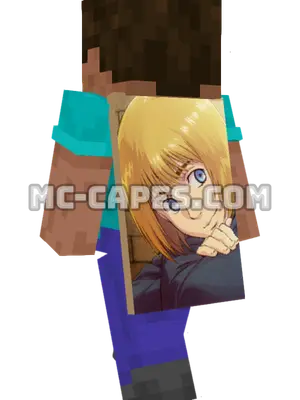 Armin Arlert Minecraft cape worn on a player