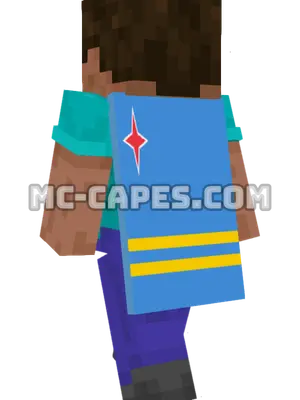 Aruba Flag Minecraft cape worn on a player