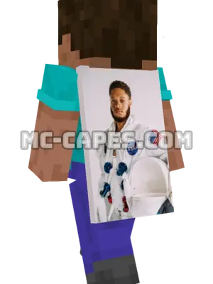 Astronaut Holding Helmet Minecraft cape worn on a player