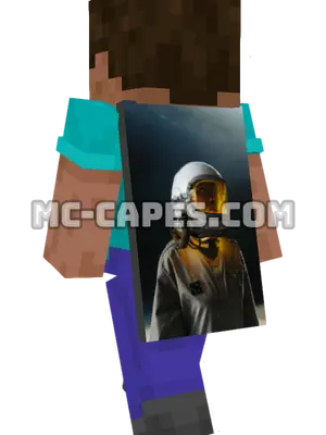 Astronaut Orange Light Minecraft cape worn on a player