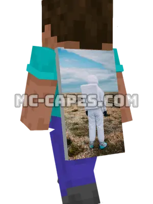 Astronaut Rocky Landscape Minecraft cape worn on a player