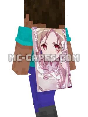Asuna Yuuki Minecraft cape worn on a player