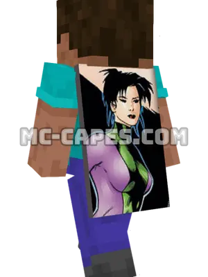 Atom Girl Minecraft cape worn on a player