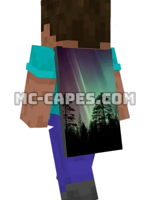 Aurora Borealis Minecraft cape worn on a player