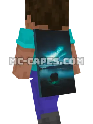 Aurora Borealis Minecraft cape worn on a player