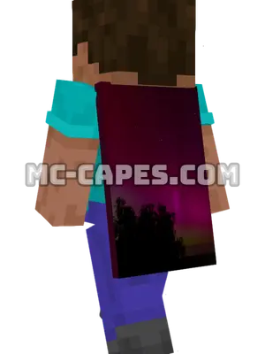 Aurora Borealis Minecraft cape worn on a player
