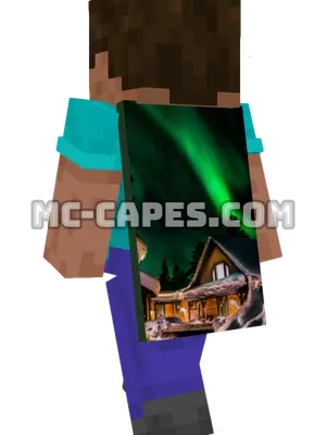 Aurora Over Forest Minecraft cape worn on a player