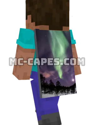 Aurora Over Snow Minecraft cape worn on a player