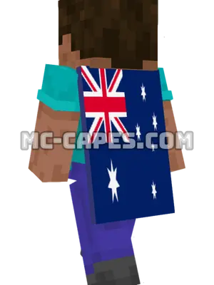 Australia Flag Minecraft cape worn on a player