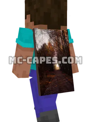 Autumn Forest Path Minecraft cape worn on a player