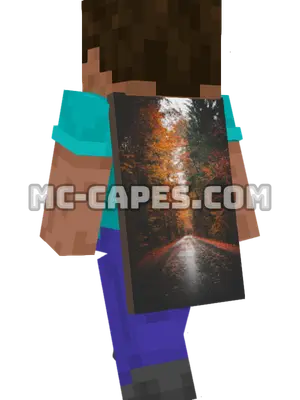 Autumn Forest Road Minecraft cape worn on a player