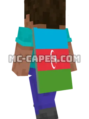 Azerbaijan Flag Minecraft cape worn on a player