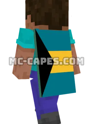 Bahamas Flag Minecraft cape worn on a player