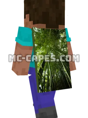Bamboo Forest Minecraft cape worn on a player