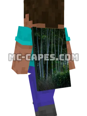 Bamboo Forest Greenery Minecraft cape worn on a player