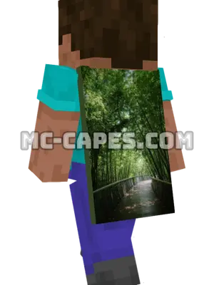 Bamboo Forest Path Minecraft cape worn on a player