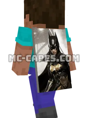 Batgirl Minecraft cape worn on a player