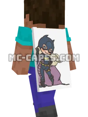 Batgirl Chibi Minecraft cape worn on a player