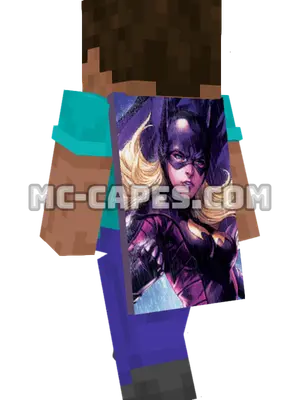 Batgirl VI Minecraft cape worn on a player