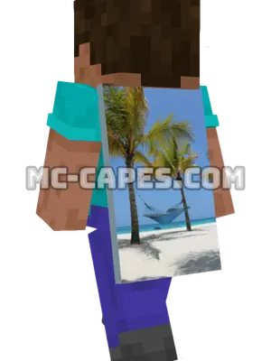 Beach Hammock Minecraft cape worn on a player