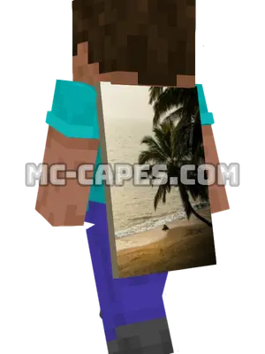 Beach Palm Tree Minecraft cape worn on a player
