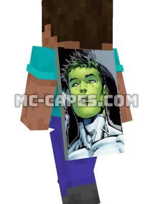 Beast Boy Minecraft cape worn on a player