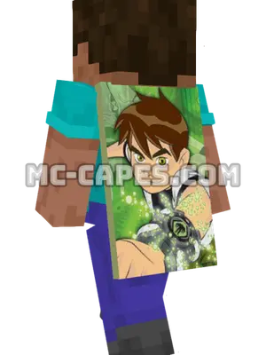 Ben 10 Minecraft cape worn on a player