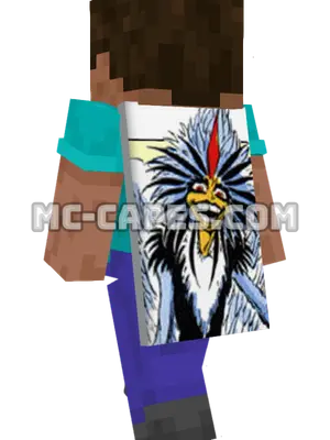 Bird-Brain Minecraft cape worn on a player